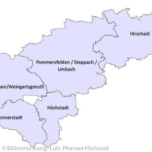 Karte des Gemeindegebiets der Kirchengemeinde Höchstadt